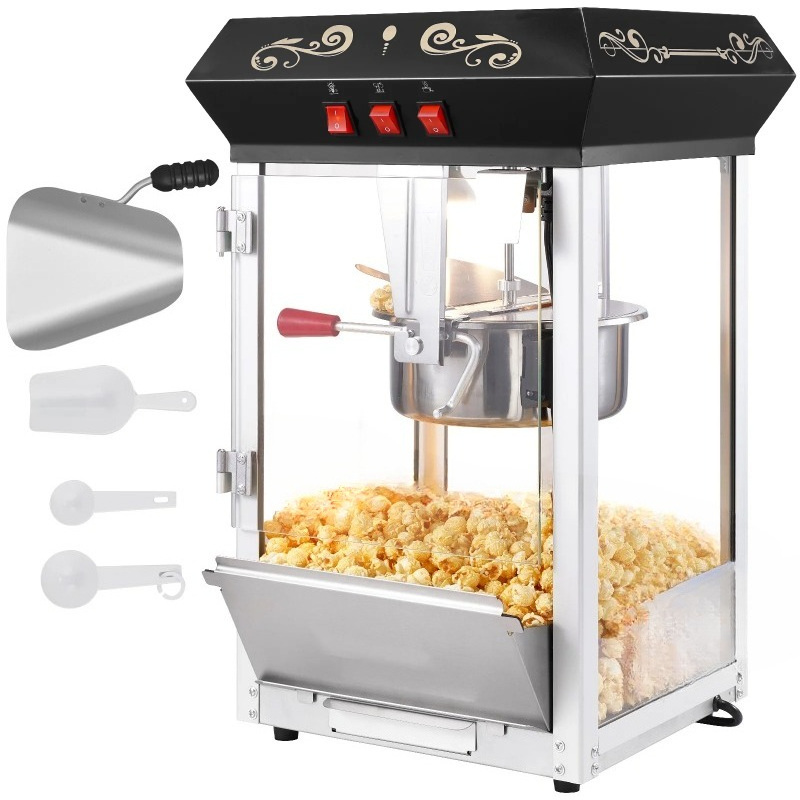 Commercial Popcorn Machine 8Oz Kettle - Máquina de Pipoca 850W, Capacidade de