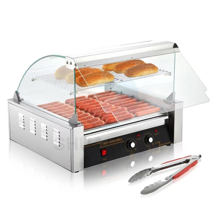 Hot Dog Roller Grill Commercial - Máquina de Grelhar Salsichas Elétrica, Equipamento