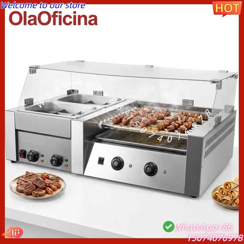 Hot Dog Roller Grill Commercial - 2026 Grelhador Elétrico de Rolos para