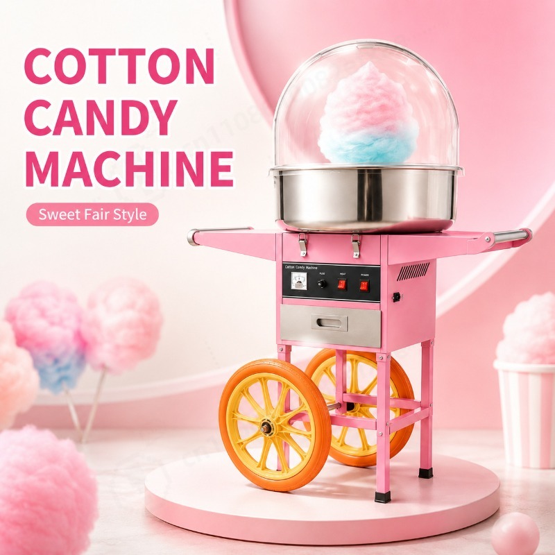 Commercial Cotton Candy Cart - Carrinho de Algodão Doce Móvel com