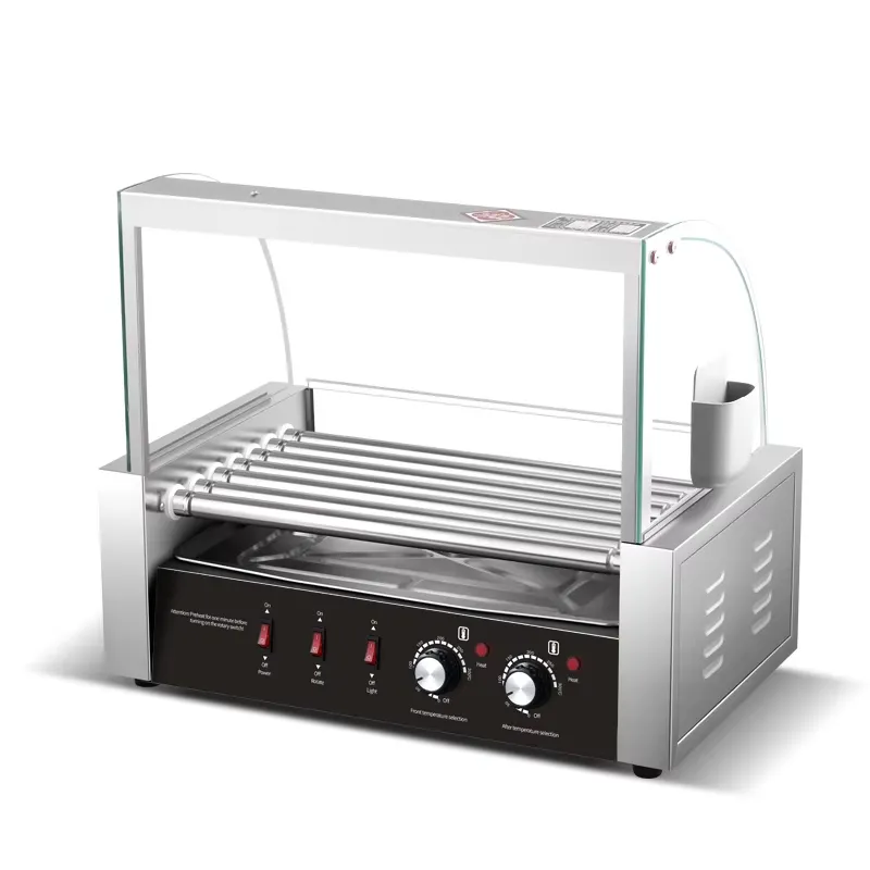 Hot Dog Roller Grill Commercial - 2026 Máquina de Grelhar Salsichas Elétrica