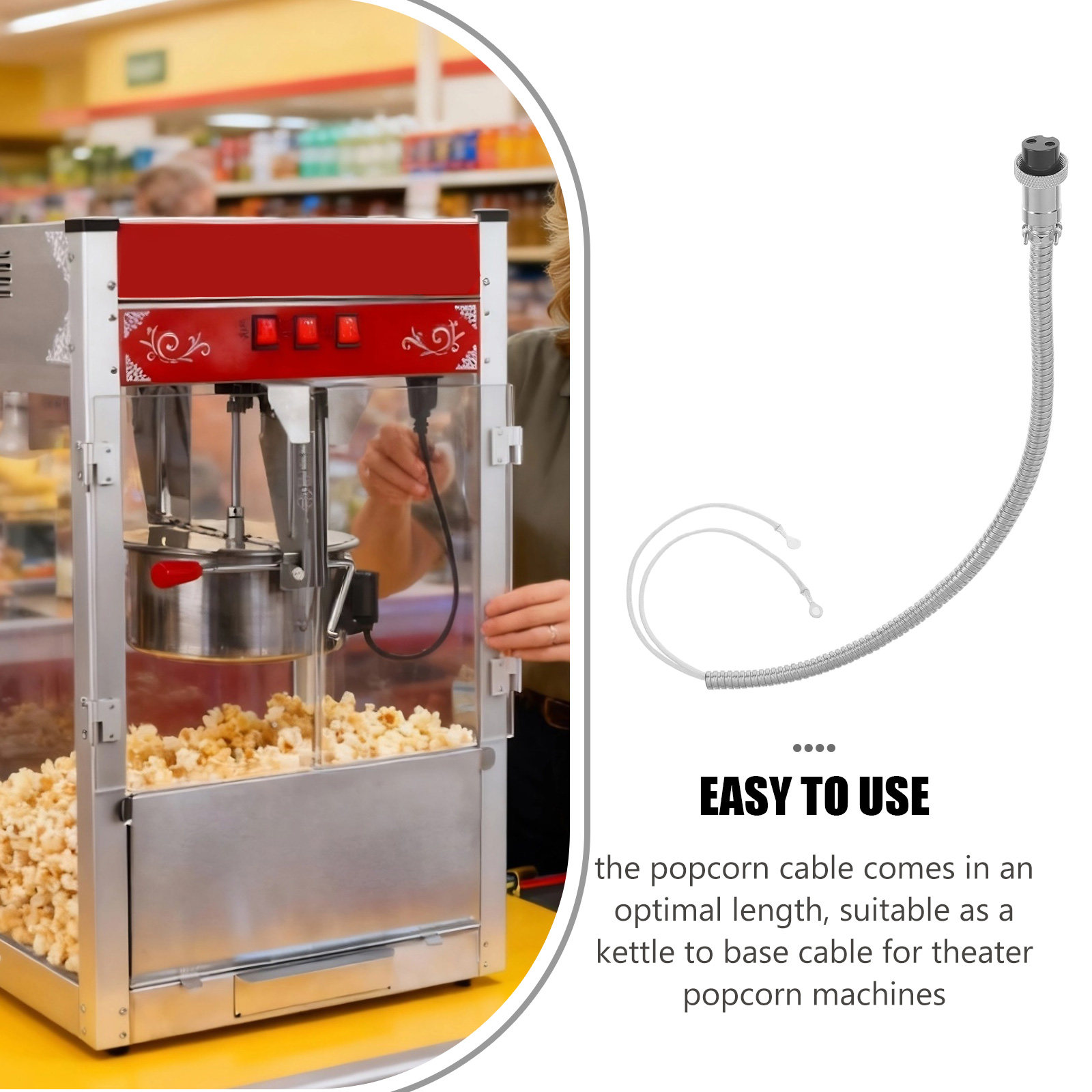 Cabo de substituição para máqu - Popcorn Machine Kettle Replacement avaliação e preço