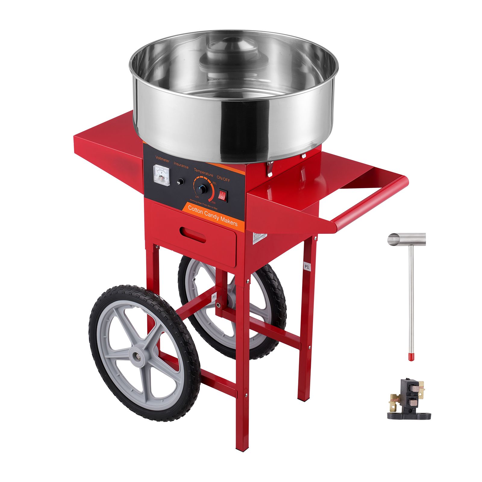 Máquina de Algodão Doce Elétri - Commercial Cotton Candy Cart avaliação e preço