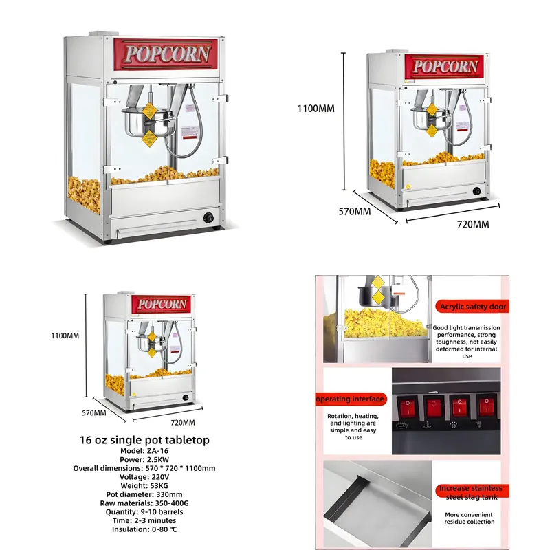 Máquina de Pipoca Comercial Au - Commercial Popcorn Maker 16Oz avaliação e preço