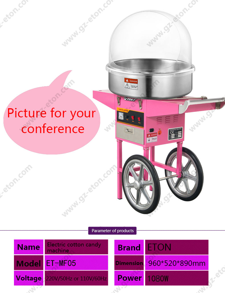 Máquina de Algodão Doce Comerc - Commercial Cotton Candy Cart avaliação e preço