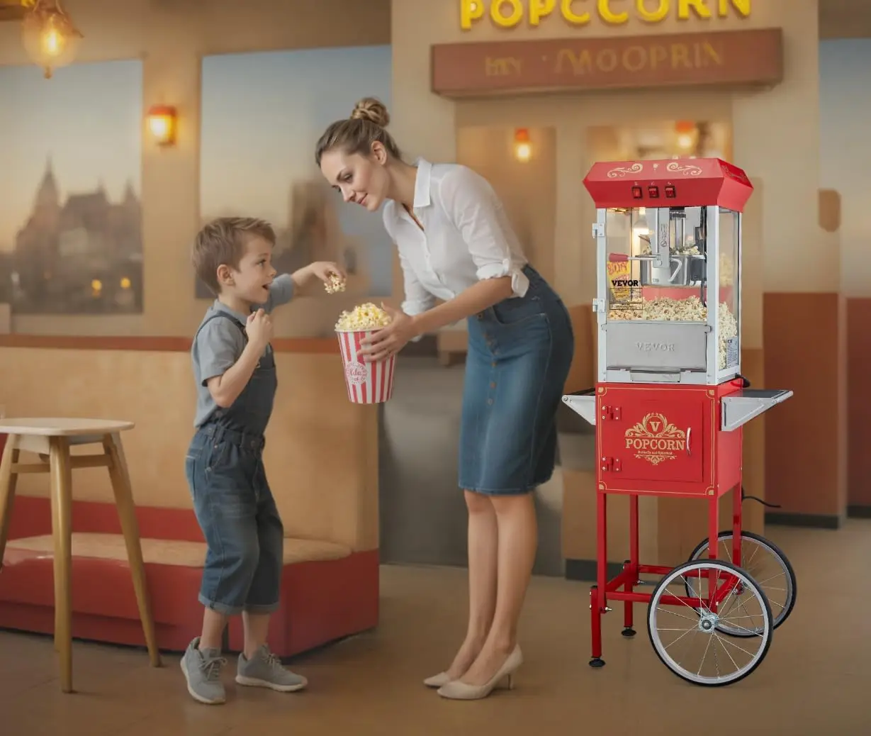 Máquina de Pipoca Comercial, C - Commercial Popcorn Machine 8Oz Kettle avaliação e preço