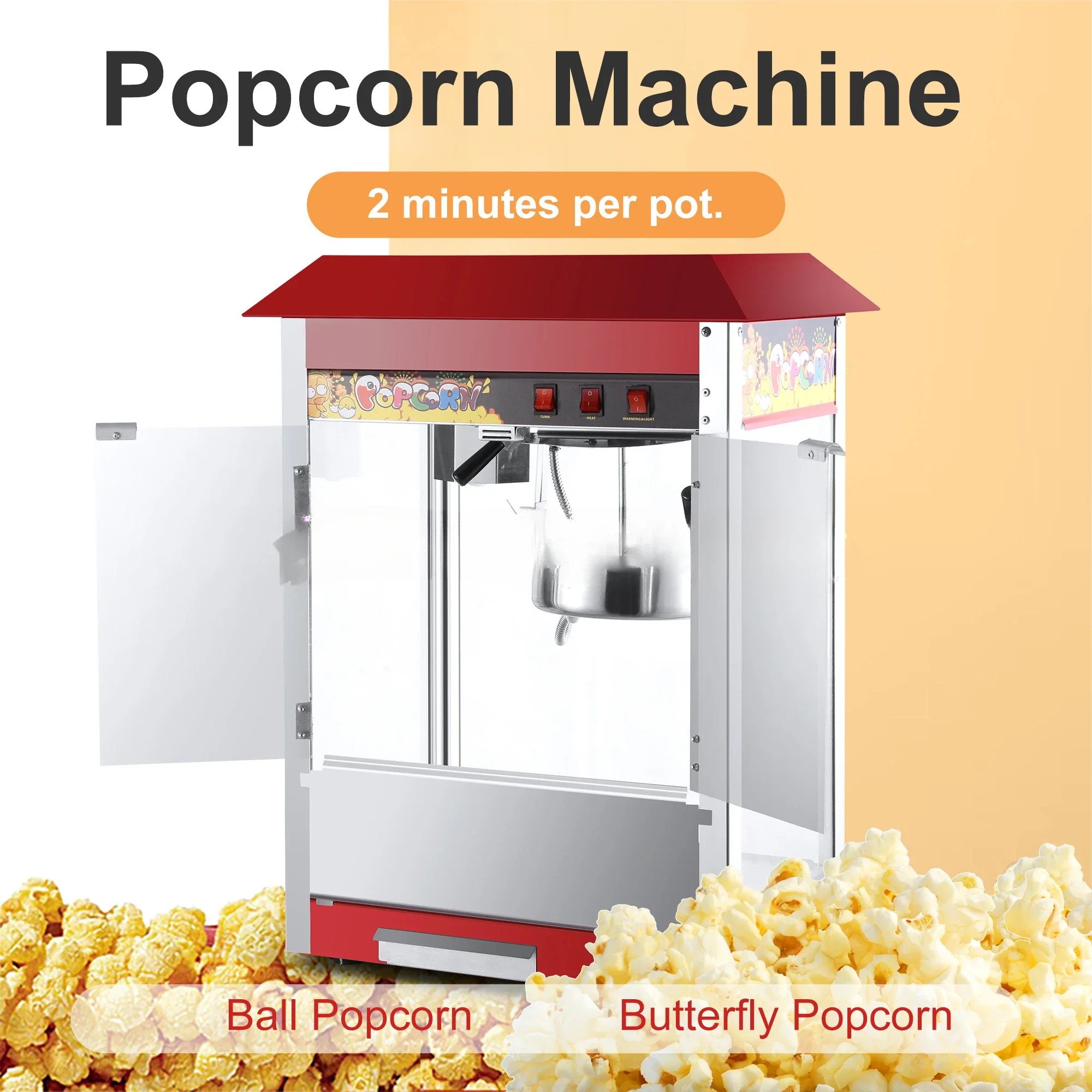 Máquina de Pipoca Elétrica Com - Commercial Popcorn Machine 8Oz Kettle avaliação e preço