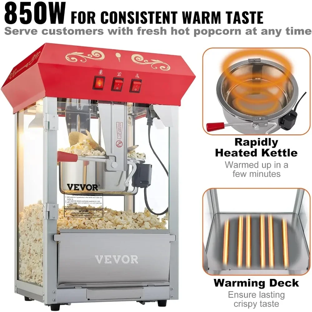 Máquina de Pipoca Comercial, C - Commercial Popcorn Machine 8Oz Kettle avaliação e preço